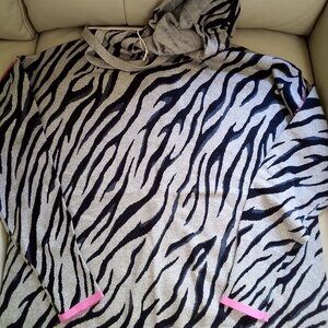 J Society Zebra Hoodie Sweater NWT